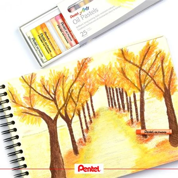 Kréta olajpasztell készlet, PHN-25U Pentel, 25 klf. szín
