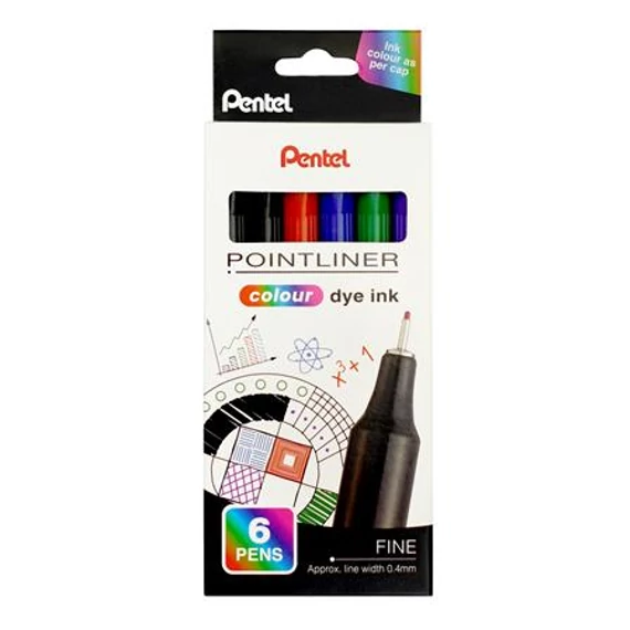 Tűfilc készlet, 0,4 mm, PENTEL 