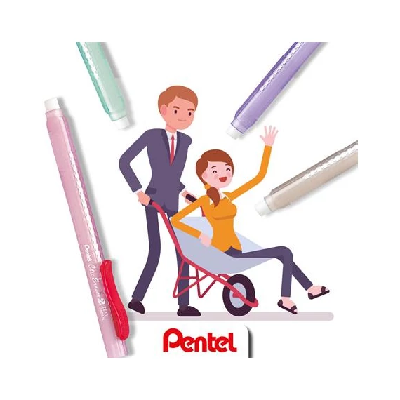 Radírstift, tolóbetétes, PENTEL 