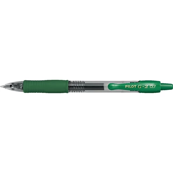 Zselés toll 0,7mm, nyomógombos Pilot G-2, írásszín zöld