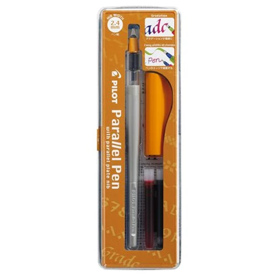 Töltőtoll, 0,5-2,4 mm, narancssárga kupak, PILOT 