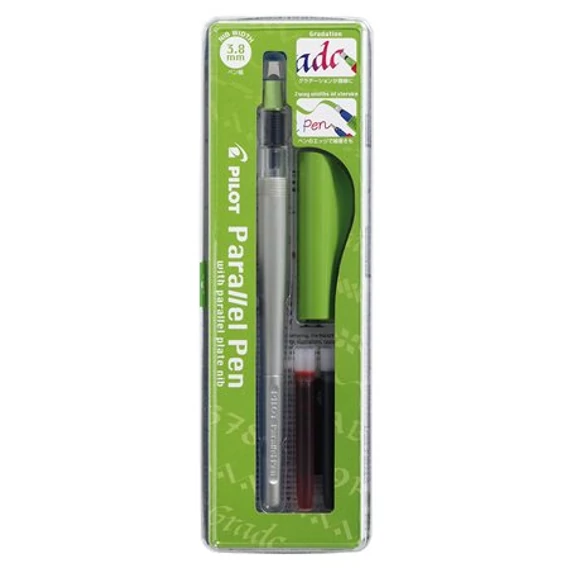 Töltőtoll, 0,5-3,8 mm, zöld kupak, PILOT 