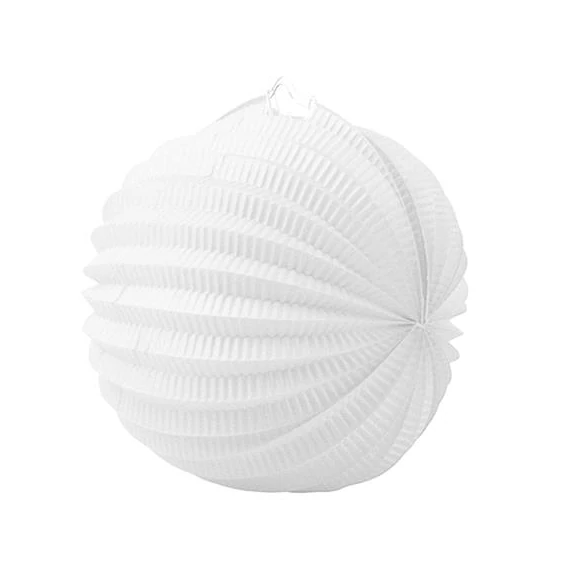 Lampion, kerek, 22 cm, fehér