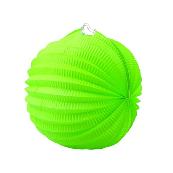 Lampion, kerek, 22 cm, zöld