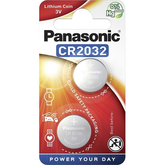 Gombelem, CR2032, 2 db, PANASONIC