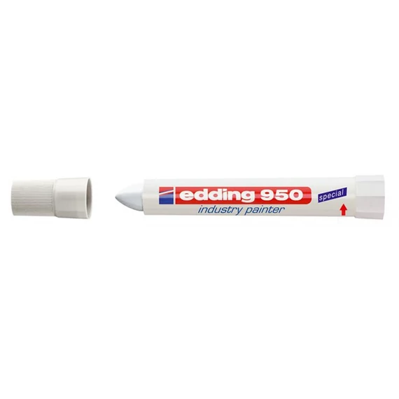 Jelölő marker, 10 mm, kúpos, EDDING "950", fehér