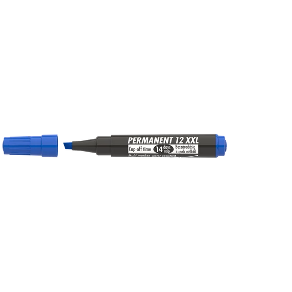 Alkoholos marker, 1-4 mm, vágott, ICO "Permanent 12 XXL", kék