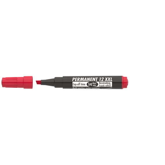 Alkoholos marker, 1-4 mm, vágott, ICO "Permanent 12 XXL", piros