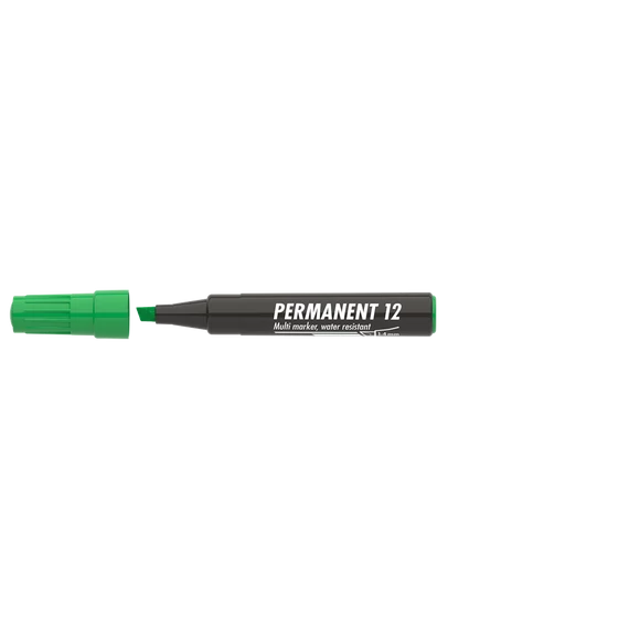 Alkoholos marker, 1-4 mm, vágott, ICO "Permanent 12", zöld