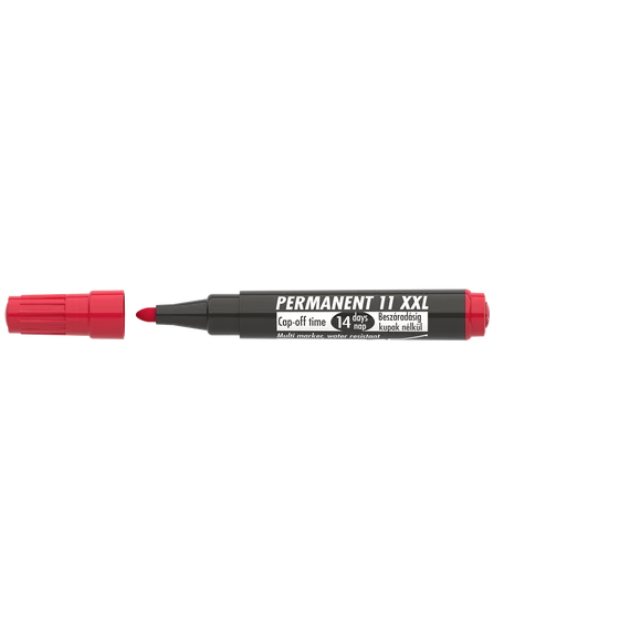Alkoholos marker, 1-3 mm, kúpos, ICO "Permanent 11 XXL", piros