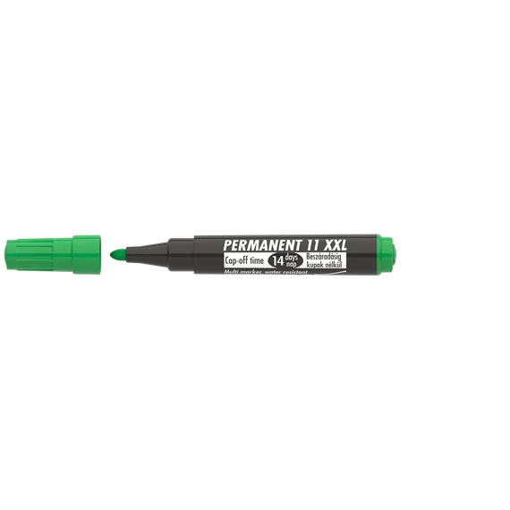 Alkoholos marker, 1-3 mm, kúpos, ICO "Permanent 11 XXL", zöld