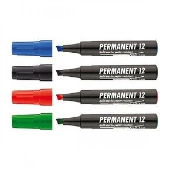 Alkoholos marker, 1-4 mm, vágott, ICO "Permanent 12", kék