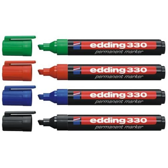 Alkoholos marker, 1-5 mm, vágott, EDDING "330", kék