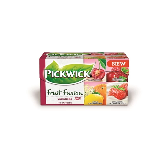 Gyümölcstea, 20x2 g, PICKWICK "Fruit Fusion", eper-tejszín, citrus-bodza, mágikus meggy, áfonya-málna