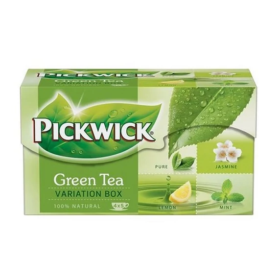 Zöld tea, 20x2 g, PICKWICK "Zöld tea Variációk", citrom, jázmin, earl grey, borsmenta