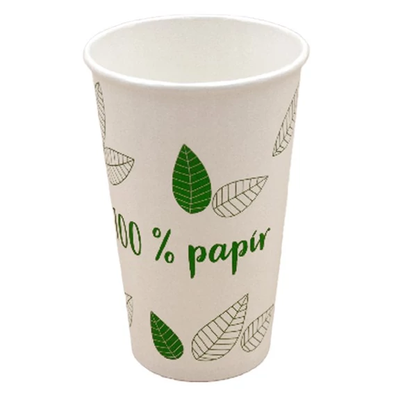 Pohár eldobható papír műanyagmentes 4 dl nyomott 50 darabos(12389,14941)
