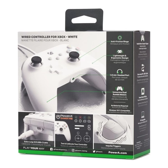 PowerA Xbox Series X|S vezetékes fehér kontroller