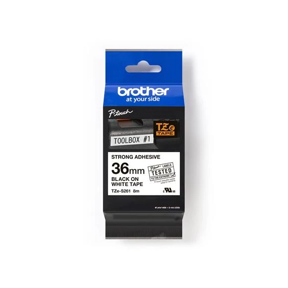 Brother TZE-261 laminált P-touch szalag (36mm) Black on White - 8m