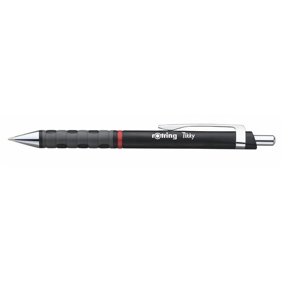 Golyóstoll, 0,8 mm, nyomógombos, fekete tolltest, ROTRING 