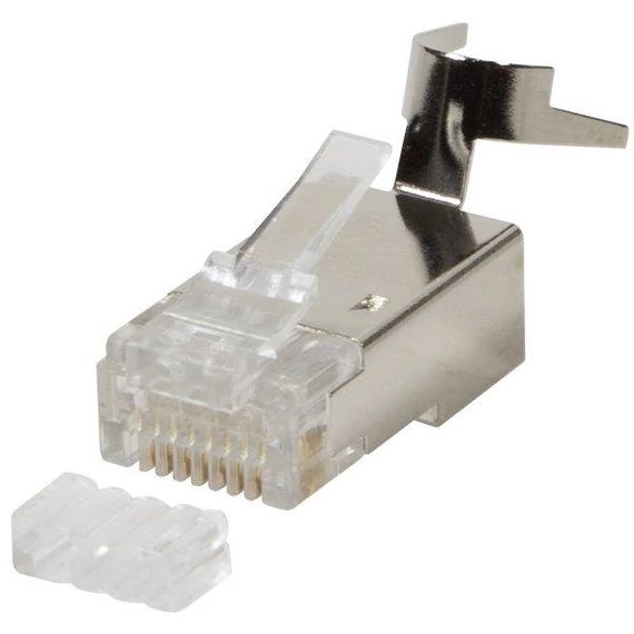 RJ45 csatlakozó Cat6, Cat6A, Cat7, Cat7A kábelre, árnyékolt, 10db/csomag