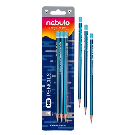 Grafitceruza, HB, háromszögletű, NEBULO 3db-os