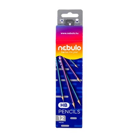 Grafitceruza, HB, háromszögletű, NEBULO, 12db/doboz