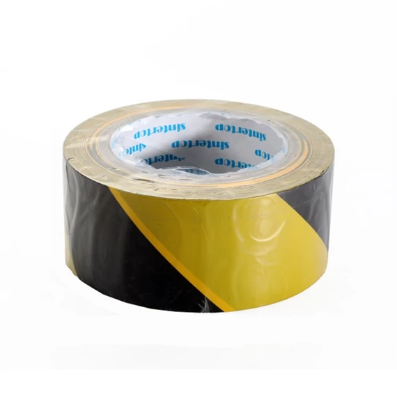 Ragasztószalag, padlójelölő, fekete-sárga 50mmx33m Sintertop