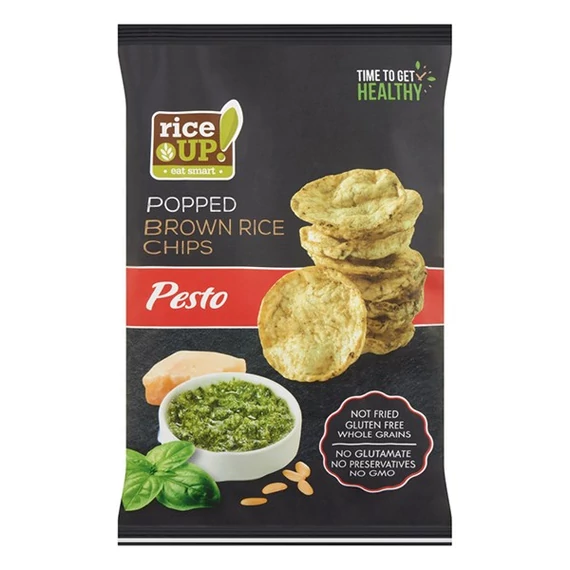 Barnarizs chips, 60 g, RICE UP, pesto