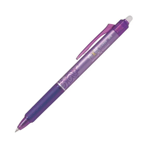Rollertoll, 0,25 mm, törölhető, nyomógombos, PILOT "Frixion Clicker", lila