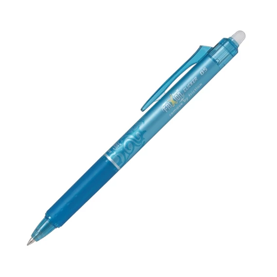 Rollertoll, 0,25 mm, törölhető, nyomógombos, PILOT "Frixion Clicker", világoskék