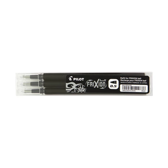 Rollertoll betét, 0,25mm, törölhető, PILOT "Frixion Ball/Clicker", fekete, 3db/cs