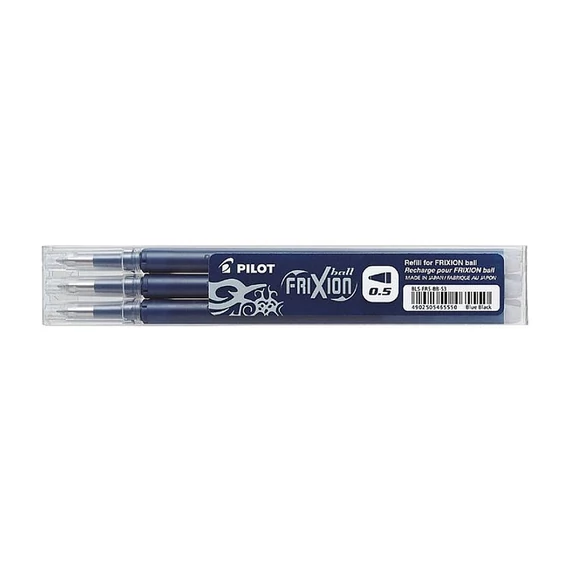 Rollertoll betét, 0,25 mm, 3db, törölhető, PILOT "Frixion Ball/Clicker", tintakék