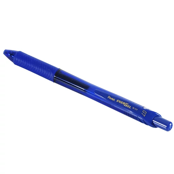 Zseléstoll, 0,35 mm, nyomógombos, PENTEL "EnerGelX BL107", kék
