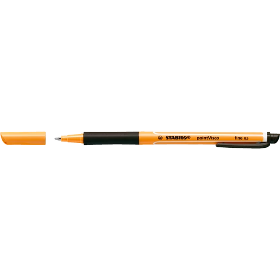 Rollertoll, 0,5 mm, STABILO "PointVisco", fekete