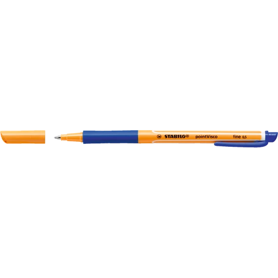 Rollertoll, 0,5 mm, STABILO "PointVisco", kék