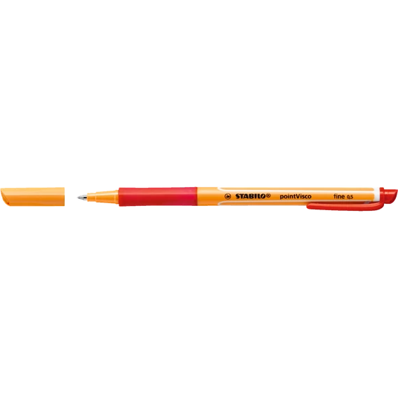 Rollertoll, 0,5 mm, STABILO "PointVisco", piros