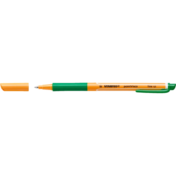 Rollertoll, 0,5 mm, STABILO "PointVisco", zöld