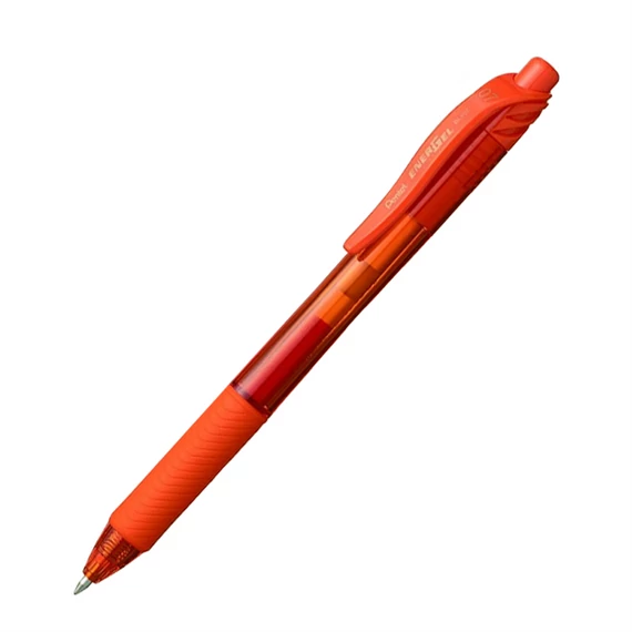 Zseléstoll, 0,35 mm, nyomógombos, PENTEL "EnerGelX BL107", narancs