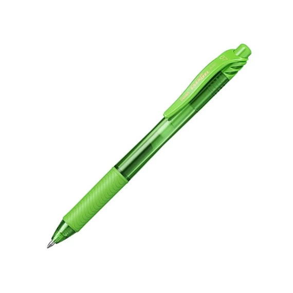 Zseléstoll, 0,35 mm, nyomógombos, PENTEL "EnerGelX BL107", világoszöld