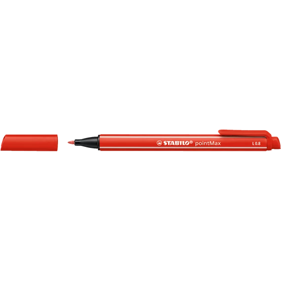 Rostirón 0,8mm, STABILO Point Max vörös