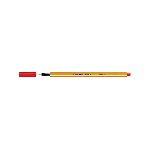Tűfilc, 0,4 mm, STABILO "Point 88", piros