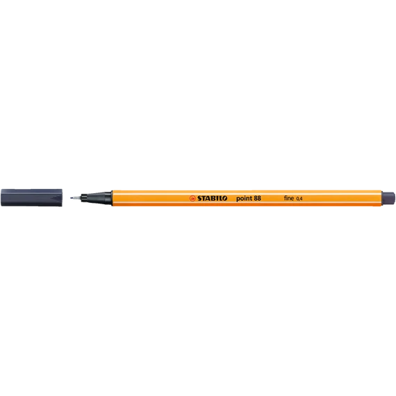 Tűfilc, 0,4 mm, STABILO "Point 88", payne-szürke