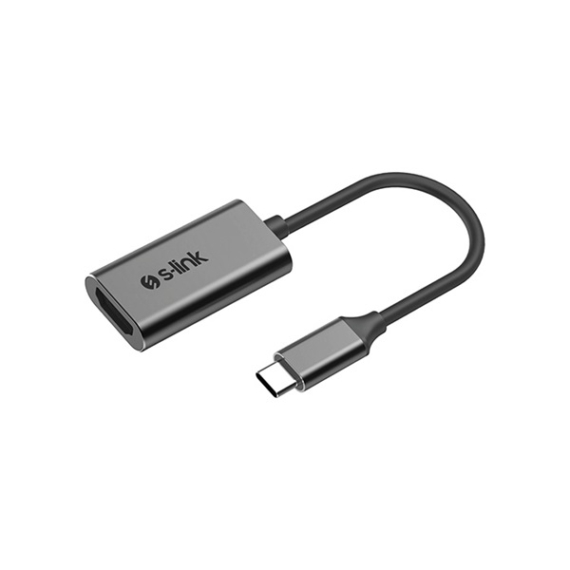 S-Link Átalakító - SW-U512 (USB Bemenet: USB Type-C apa, Kimenet: HDMI, 4K, 30Hz, fém, szürke)