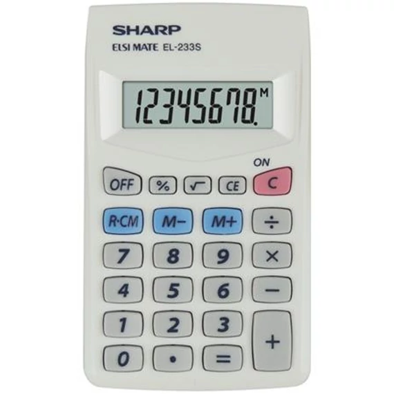 Zsebszámológép, 8 számjegy, SHARP 