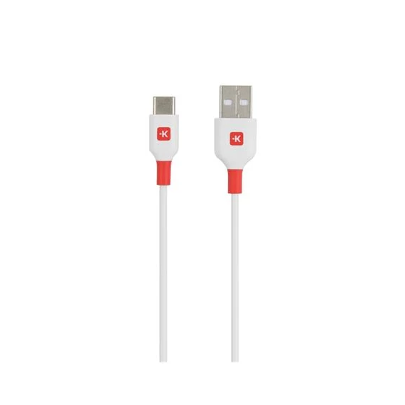 Töltőkábel, USB-A/USB-C, 1,2m, SKROSS, fehér