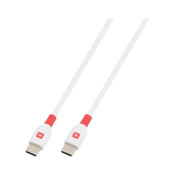 Töltőkábel, USB-C/USB-C, gyorstöltés, 1,2m, SKROSS, fehér
