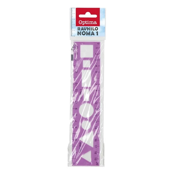 Sablon vonalzó OPTIMA 20cm