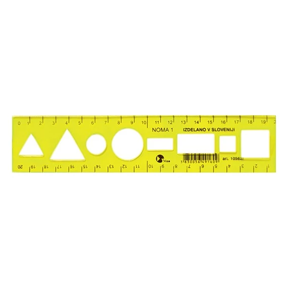 Sablon vonalzó OPTIMA fluor 20cm