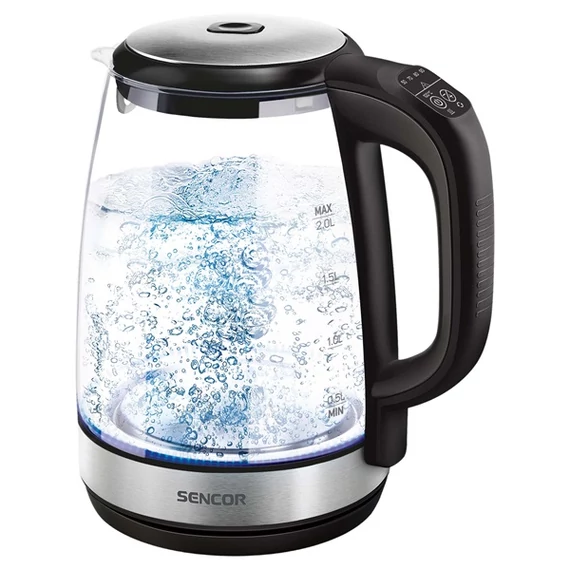 Sencor SWK 2090BK 2l inox-fekete üveg vízforraló