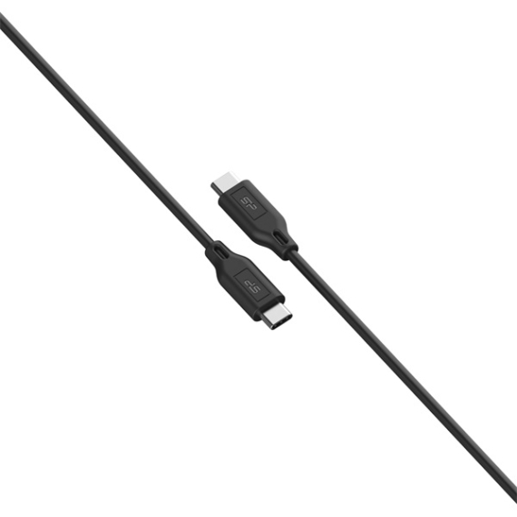 Silicon Power Kábel - USB Type-C to USB Type-C (Fekete, 2m, 480MB/s)